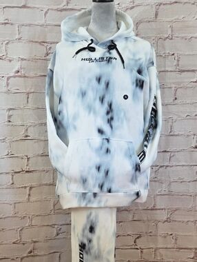 Hollister White and Black Tie-Dye Hoodie & Joggers Set